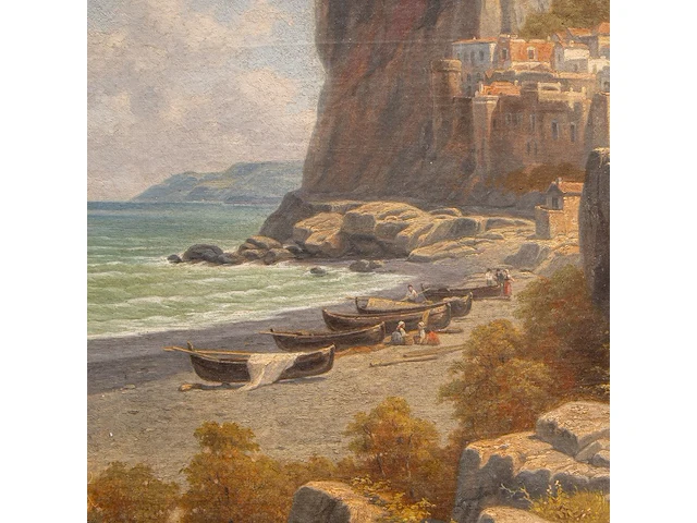 Jacques françois carabain (1834-1933), view of amalfi, oil on canvas 70 x 46 cm. (27.55 x 18.10 in.), frame: 98 x 76 cm. (38.57 x 29.92 in.) - afbeelding 6 van  7