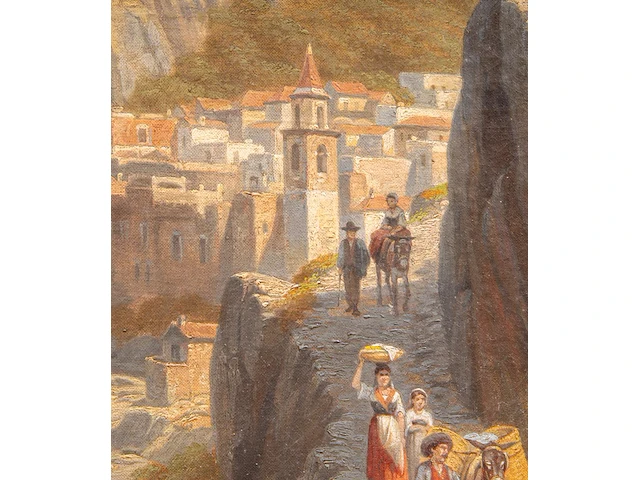 Jacques françois carabain (1834-1933), view of amalfi, oil on canvas 70 x 46 cm. (27.55 x 18.10 in.), frame: 98 x 76 cm. (38.57 x 29.92 in.) - afbeelding 7 van  7