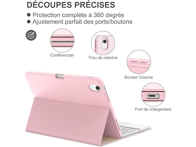 Jademall azerty-toetsenbord met trackpad - afbeelding 3 van  6