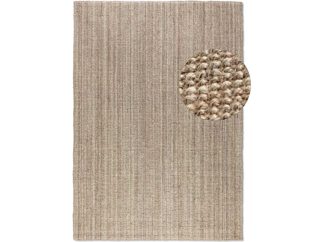 Jaipur natuurlijke grijze bruin bouclé jute tapijt - 120x170cm - afbeelding 2 van  5
