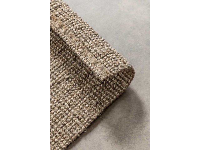 Jaipur natuurlijke grijze bruin bouclé jute tapijt - 120x170cm - afbeelding 3 van  5