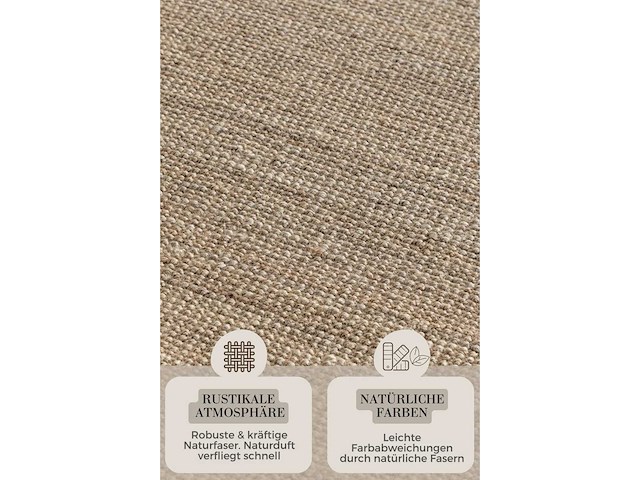 Jaipur natuurlijke grijze bruin bouclé jute tapijt - 120x170cm - afbeelding 5 van  5