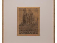 James ensor - la cathedrale 1886 - gesigneerd