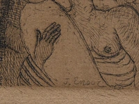 James ensor (1860-1949), 'la mort poursuivant le troupeau des humains' (1896), etching on van gelder & zonen vergé 23.5 x 17.5 cm. (9 1/4 x 6.88 in.), frame: 51 x 36 cm. (20.07 x 14.16 in.) - afbeelding 4 van  6