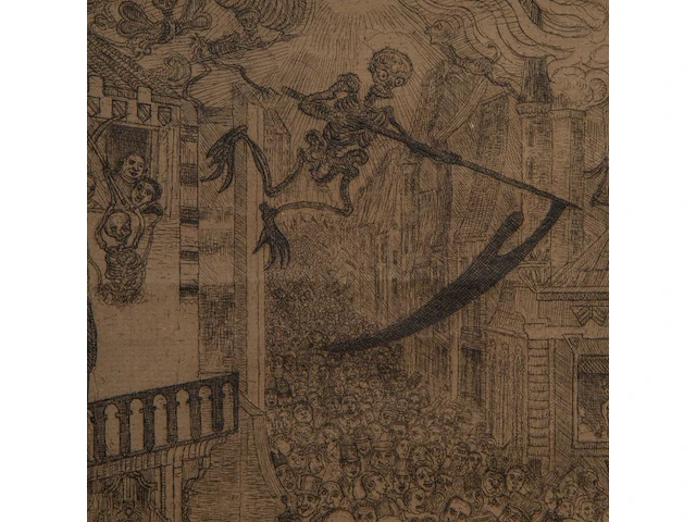 James ensor (1860-1949), 'la mort poursuivant le troupeau des humains' (1896), etching on van gelder & zonen vergé 23.5 x 17.5 cm. (9 1/4 x 6.88 in.), frame: 51 x 36 cm. (20.07 x 14.16 in.) - afbeelding 5 van  6