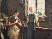 Jan arnold heyermans (1837-1892), the love letter, oil on canvas 70 x 58 cm. (27.55 x 22.82 in.), frame: 98 x 84 cm. (38.57 x 33.07 in.)