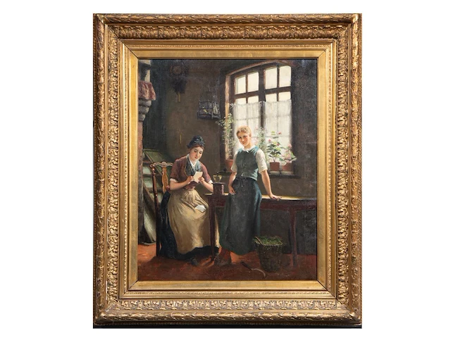 Jan arnold heyermans (1837-1892), the love letter, oil on canvas 70 x 58 cm. (27.55 x 22.82 in.), frame: 98 x 84 cm. (38.57 x 33.07 in.) - afbeelding 2 van  6