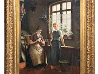Jan arnold heyermans (1837-1892), the love letter, oil on canvas 70 x 58 cm. (27.55 x 22.82 in.), frame: 98 x 84 cm. (38.57 x 33.07 in.) - afbeelding 2 van  6