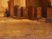 Jan baptist tetar van elven (1805-1879), church interior, oil on mahogany 20 x 15 cm. (7.87 x 5.91 in.), frame: 24 x 18.5 cm. (9.44 x 7.28 in.) - afbeelding 4 van  4