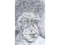 Jan burssens - portret van alberto giacometti - zeefdruk - afbeelding 5 van  5