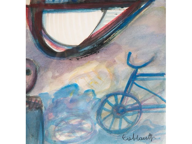 Jan cobbaert (1909-1995), beach view, watercolour and ink on paper 33 x 37.5 cm. (12.99 x 14.75 in.), frame: 50 x 56 cm. (19.67 x 22.05 in.) - afbeelding 7 van  7
