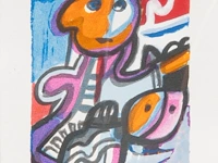 Jan cobbaert (1909-1995), 'grote en kleine broeder', lithograph, n° 75/150 20 x 14 cm. (7.87 x 5.50 in.), frame: 58 x 47 cm. (22.82 x 18 1/2 in.)