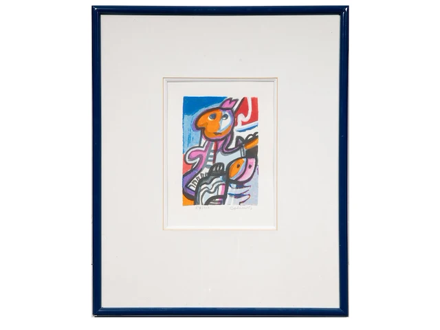Jan cobbaert (1909-1995), 'grote en kleine broeder', lithograph, n° 75/150 20 x 14 cm. (7.87 x 5.50 in.), frame: 58 x 47 cm. (22.82 x 18 1/2 in.) - afbeelding 2 van  5