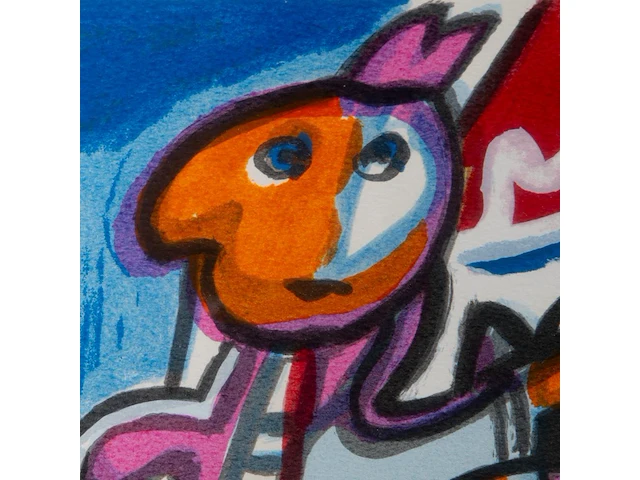 Jan cobbaert (1909-1995), 'grote en kleine broeder', lithograph, n° 75/150 20 x 14 cm. (7.87 x 5.50 in.), frame: 58 x 47 cm. (22.82 x 18 1/2 in.) - afbeelding 5 van  5