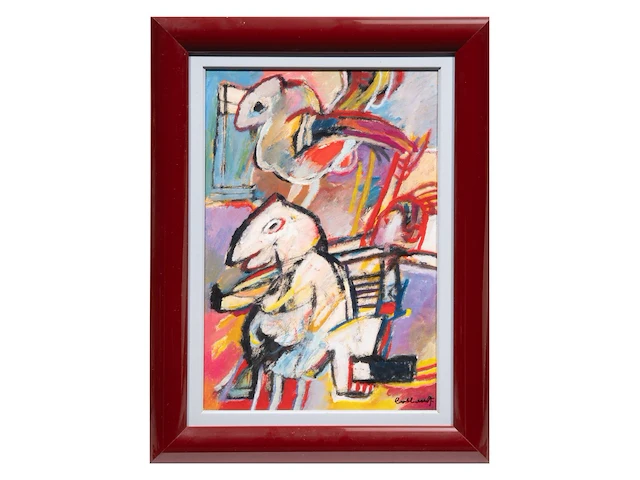 Jan cobbaert (1909-1995), 'speelbeertje', oil on panel 57 x 38.5 cm. (22.44 x 15.16 in.) - afbeelding 2 van  8