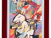 Jan cobbaert (1909-1995), 'speelbeertje', oil on panel 57 x 38.5 cm. (22.44 x 15.16 in.) - afbeelding 2 van  8