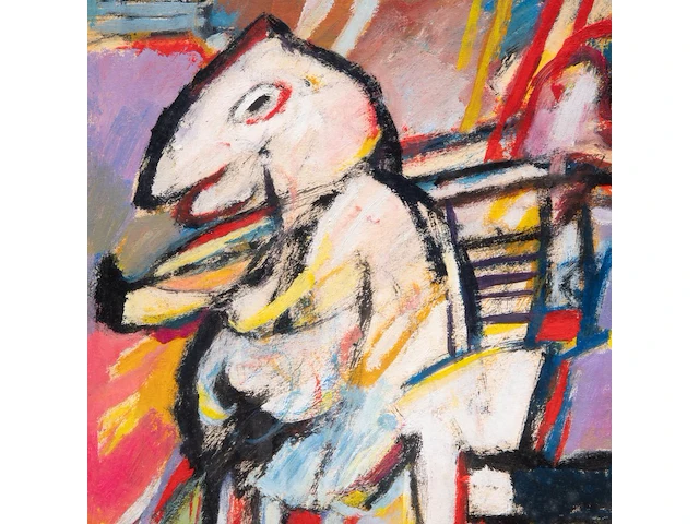 Jan cobbaert (1909-1995), 'speelbeertje', oil on panel 57 x 38.5 cm. (22.44 x 15.16 in.) - afbeelding 5 van  8