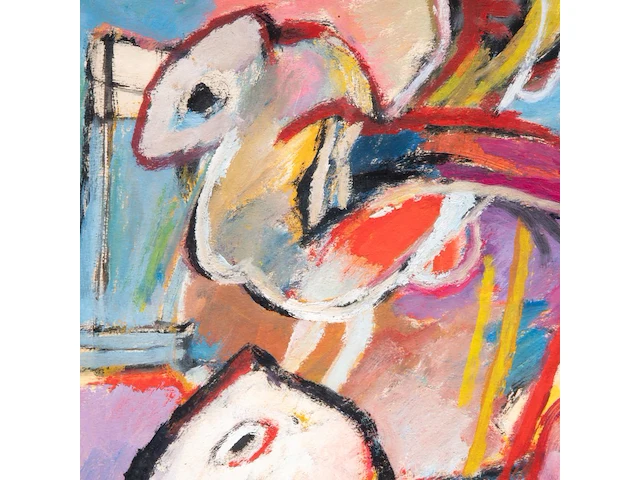 Jan cobbaert (1909-1995), 'speelbeertje', oil on panel 57 x 38.5 cm. (22.44 x 15.16 in.) - afbeelding 6 van  8