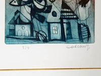 Jan cobbaert (1909-1995), untitled, colour etching, n° 1/4 22 x 16.5 cm. (8.66 x 6 1/2 in.), frame: 42 x 51 cm. (16.53 x 20.07 in.) - afbeelding 4 van  4