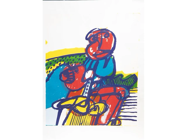 Jan cobbaert (1909-1995), untitled, lithograph, n° 49/95 64.5 x 54 cm. (25.39 x 21.26 in.) - afbeelding 1 van  6