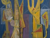Jan cobbaert (1909-1995), 'wandeling' (1969), oil on canvas (+) 50 x 40 cm. (19.67 x 15 3/4 in.), frame: 52 x 42 cm. (20.46 x 16.53 in.)