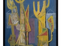Jan cobbaert (1909-1995), 'wandeling' (1969), oil on canvas (+) 50 x 40 cm. (19.67 x 15 3/4 in.), frame: 52 x 42 cm. (20.46 x 16.53 in.) - afbeelding 2 van  6