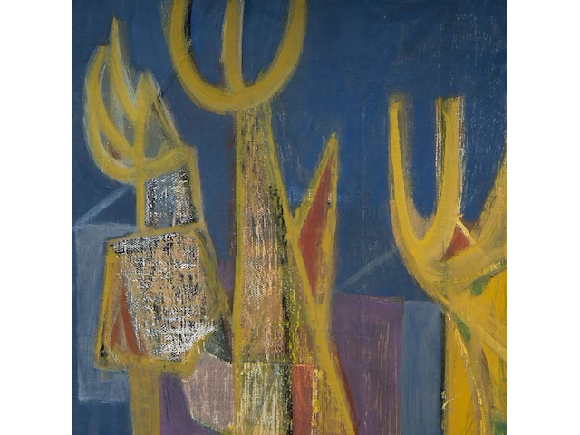 Jan cobbaert (1909-1995), 'wandeling' (1969), oil on canvas (+) 50 x 40 cm. (19.67 x 15 3/4 in.), frame: 52 x 42 cm. (20.46 x 16.53 in.) - afbeelding 5 van  6