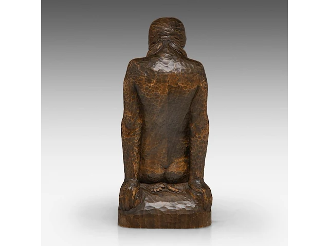 Jan de schutter (1910-1986) ?, a finely carved wooden art deco sculpture of a kneeling woman 25 cm. (9.83 in.) - afbeelding 5 van  8