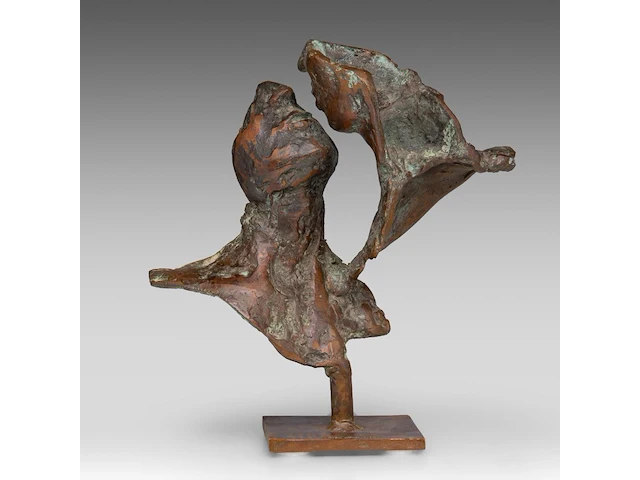 Jan desmarets (1961), kissing couple, patinated bronze, n° 21/21 25 cm. (9.83 in.) - afbeelding 1 van  7