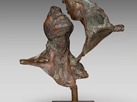 Jan desmarets (1961), kissing couple, patinated bronze, n° 21/21 25 cm. (9.83 in.)