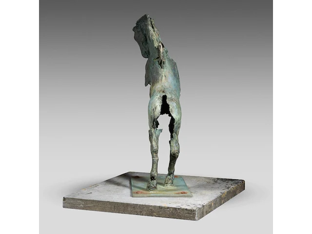 Jan desmarets (1961), prancing horse, green patinated bronze, n° 5/8 76 cm. (29.92 in.) - afbeelding 3 van  7