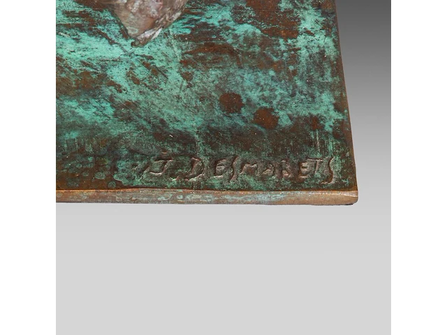 Jan desmarets (1961), runners, patinated bronze, artist proof 46 x 92 cm. (18.10 x 36.21 in.) - afbeelding 8 van  8