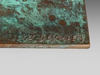 Jan desmarets (1961), runners, patinated bronze, artist proof 46 x 92 cm. (18.10 x 36.21 in.) - afbeelding 8 van  8
