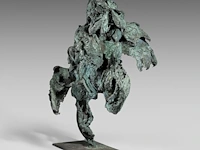 Jan desmarets (1961), two fighting roosters, green patinated bronze 80 cm. (31 1/2 in.) - afbeelding 6 van  8