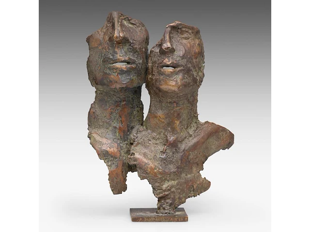 Jan desmarets (1961), two heads, artist proof, n° iv/iv 35.5 cm. (13.98 in.) - afbeelding 1 van  9