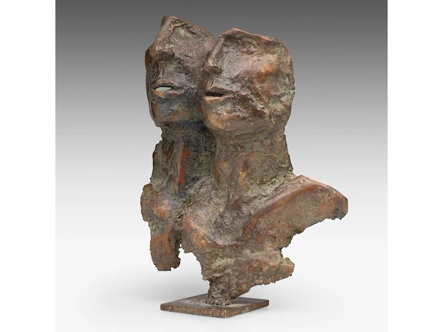 Jan desmarets (1961), two heads, artist proof, n° iv/iv 35.5 cm. (13.98 in.) - afbeelding 2 van  9