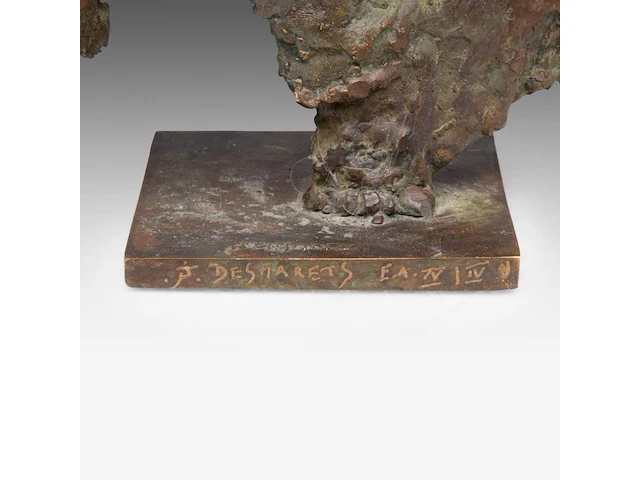 Jan desmarets (1961), two heads, artist proof, n° iv/iv 35.5 cm. (13.98 in.) - afbeelding 8 van  9