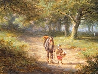 Jan evert ii morel (1835-1905), travellers on a country road, oil on mahogany 20 x 29 cm. (7.87 x 11.41 in.), frame: 29 x 37 cm. (11.41 x 14.57 in.) - afbeelding 4 van  5