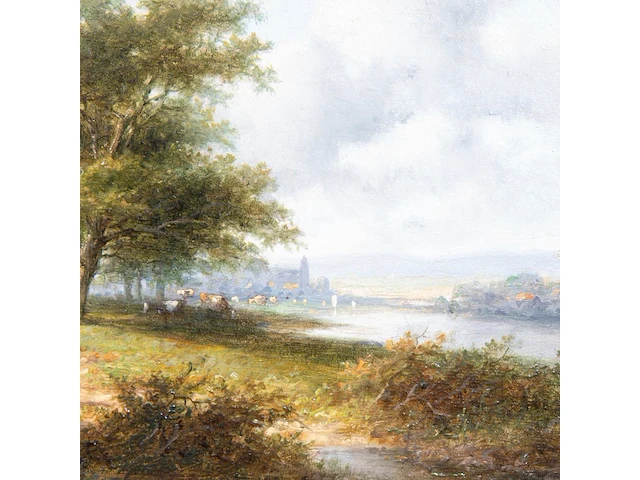 Jan evert ii morel (1835-1905), travellers on a country road, oil on mahogany 20 x 29 cm. (7.87 x 11.41 in.), frame: 29 x 37 cm. (11.41 x 14.57 in.) - afbeelding 5 van  5