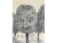 Jan hendrik koning - tree faces - originele tekening - afbeelding 3 van  10