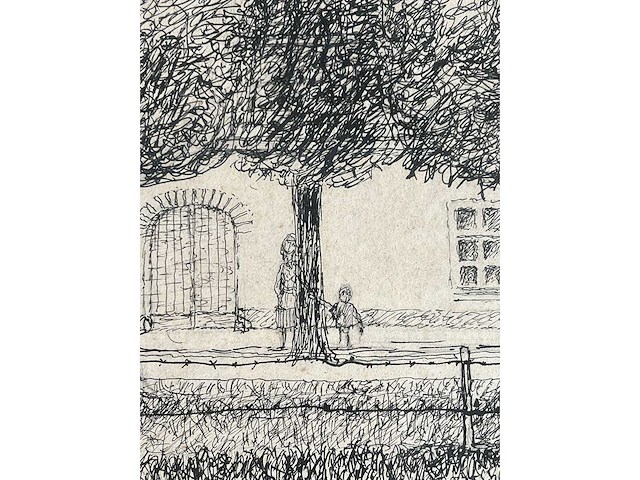 Jan hendrik koning - tree faces - originele tekening - afbeelding 4 van  10