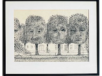 Jan hendrik koning - tree faces - originele tekening - afbeelding 6 van  10