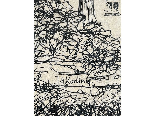 Jan hendrik koning - tree faces - originele tekening - afbeelding 8 van  10