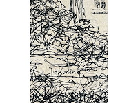 Jan hendrik koning - tree faces - originele tekening - afbeelding 8 van  10