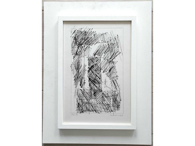 Jan schoonhoven - t87-32 - oost-indische inkt op papier - afbeelding 2 van  5