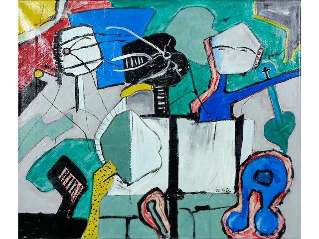 Jan van der ster - olie op doek - 50x60 cm - 1986 - afbeelding 2 van  4