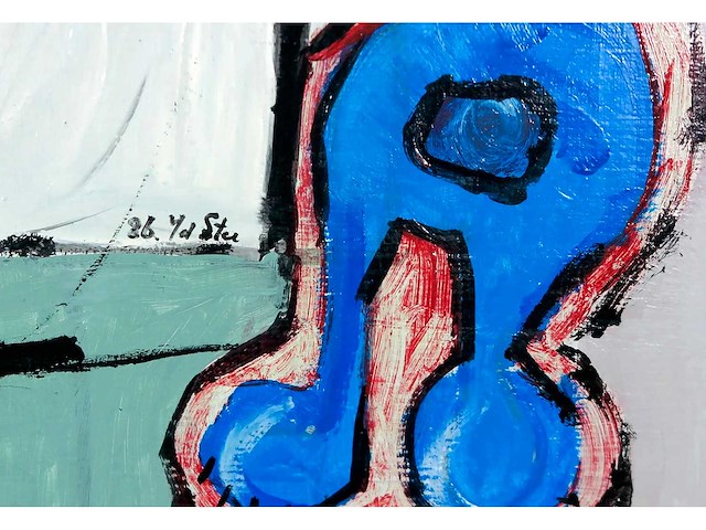 Jan van der ster - olie op doek - 50x60 cm - 1986 - afbeelding 3 van  4