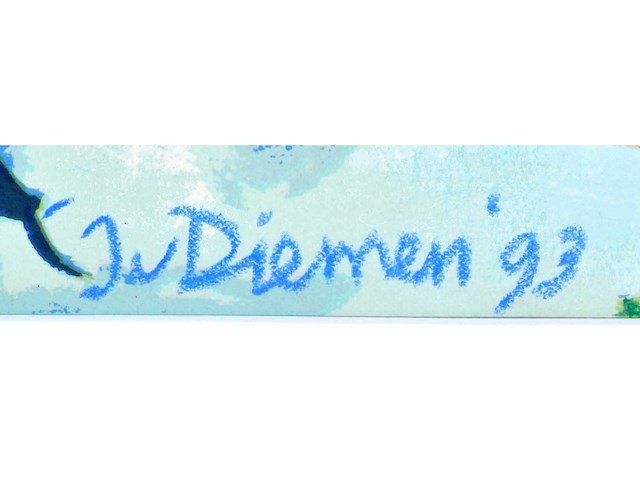 Jan van diemen - golfer - gemengde techniek - afbeelding 3 van  6