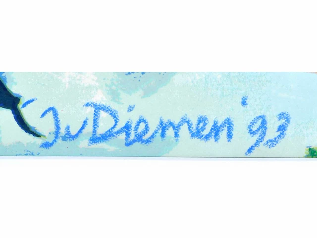 Jan van diemen - golfer - gemengde techniek - afbeelding 3 van  6