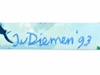 Jan van diemen - golfer - gemengde techniek - afbeelding 3 van  6